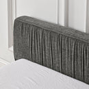 Modern Upholstered Platform Bed Frame With Pleated Design