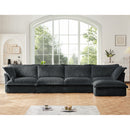 Slipcovered L Shape Sectional Long Sofa Couch, 4 Seater Sofa with Suppleness Armrests,Deep Seat Sofa with 2 Big Pillows, Comfy Couch for Living Room, Apartment, Gray
Corduroy Fabric