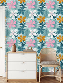 Modish Colorful Flowers Wallpaper Tasteful