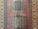 Antique Turkish Sparta Rug 3x6, Geometric Caucasian Kazak Pattern, Handmade