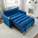 Convertible Sofa Bed, 3-in-1 Multi-Functional Velvet Sleeper Couch Pull-Out Bed, 47'' Loveseat Chaise Lounge with Adjustable Backrest , Living Room, Small Space