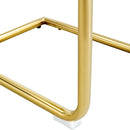 Table and chair set.Subtle Luxury Tempered Glass Dining Set - 63'x35.4' with 4 Black PU Chairs with golden C-tube metal leg.Arched Metal Gold Leg.White imitation marble texture sticker Tabletop.