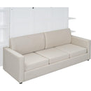 Queen Size Murphy Bed Wall Bed with Sofa,White