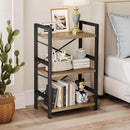 3 Tier Industrial Metal Bookcase Rustic Etagere Shelf Light Coffee