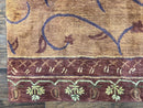 Pottery Barn Rug 5x8, Vintage Hand Tufted Carpet, Wool and Silk, Rust & Maroon