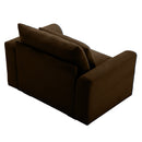 Brown Corduroy Deep Seat Single Sofa Accent Chair,Deep Seat Couch with Waist Pillow for Living Room/Apartment/Office