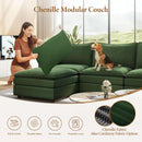 Green 108 Inch DeluxePlus Cloud Sleeper Sectional Sofa