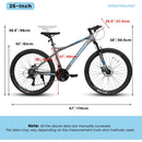 A26251      26 Inch Mountain Bike,21 Speed with High-Carbon Steel Frame Bike for Adults,Dual Disc Brake Mountain Bicycle for Men Womens Adult Bicycle