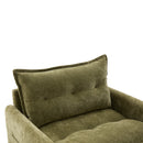 UNITED WE WIN Swivel Barrel Chair - Mid Century Modern Chair, Thick Padded Arm Chair with Solid Metal Base, Comfortable Single Sofa Chair, Swivel Accent Chair for Living Room Bedroom