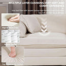 Oversized 2 Piece Sofa Set Beige 3 Seater And Loveseat