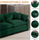 Oversized 2 Piece Sofa Set 3 Seater Loveseat Green