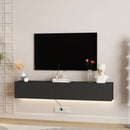 Floating TV Stand Wall Mounted with 16 Color LEDs,69' Modern TV Stand, Floating TV Cabinet Entertainment Center for 55 60 65 Inch TV,Black