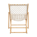 Natural Bamboo Weaving Chair Set with Handwoven Rope for Patio and Living Spaces