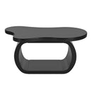 ON-TREND 39.3'*23.6' Modern Cloud Coffee Table with 1.5' Thick Tabletop, Cream Style Irregular End Table with Curved Legs, Unique Design Accent Table with Round Edge for Living Room, Apartment, Black