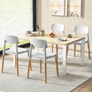 White Wooden Dining Chairs Set of 4 With Ergonomic Backrest