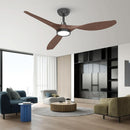 52 Inch Black Ceiling Fan With Lights And Remote Control