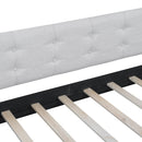 Full Size Upholstered Daybed with 4 Support Legs,Beige(Old SKU:DL001825)