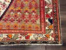 Antique Persian Malayer Rug 4x7, Tribal Senneh Carpet, Geometric, Diamond Design