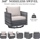 Oversize Outdoor Wicker Patio Sofa Set With Swivel Chairs
