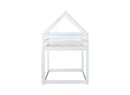 Twin over Twin Rubber Wood Floor Bunk Bed, with ladder,Guardrails,House-Shaped-Bunk Bed,White