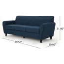 Comfy 3-Seat Sofa with Wooden Legs, Modern Style for Living Room and Study
