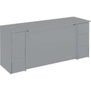 Full Size Murphy Bed with Drawers, Cabinets and USB Ports,Gray
