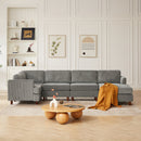 Modern Modular Sectional couch,6 Seaters Sleeper Sofa Upholstered Corduroy Free Combination Sofa(Grey)
