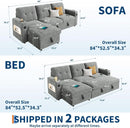 84Inch LShaped Sleeper Sofa Integrated Storage System