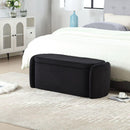 Storage Ottoman,Bedroom End Bench,Upholstered Fabric Storage Ottoman with Safety Hinge, Entryway Padded Footstool, Ottoman Bench for Living Room & Bedroom (Black)