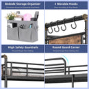 Metal Twin Over Twin Bunk Bed Vintage Brown Safety Rails