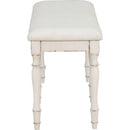 Vintage Traditional 50.4inch Upholstered Dining Bench with 6 Solid Wood Legs, Cream