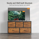 Rustic Wood 5 Drawer Dresser For Bedroom Storage Cabinet