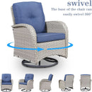 Patio Wicker Swivel Rocker Chairs Set Of 2 With Side Table
