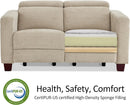 Beige Fabric Wall Hugger Power Loveseat Recliner USB