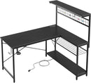 51-Inch L-Shaped Gaming Desk With LED Lights For Office