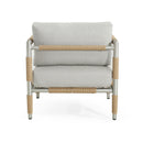 Oriana Aluminum Outdoor Patio Armchair with Thick Cushions in Light Grey