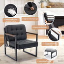 Mid Century Classic Black Leather Upholstered Accent Chair