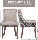 Beige Patterned Modern High Back Dining Chairs Set