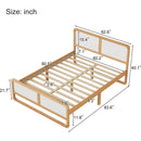 Modern Style Queen Size Solid Wood Platform Bed for Kids, Teens, Adults, No Need Box Spring, Walnut and White