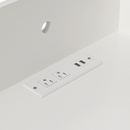 Nightstand with Charging Station and LED Lights,Night Stand with Sliding Top for Bedroom,Bedside Table with Drawers,Modern End Side Table,White.28.8''W x 17''D x 30.5''H.