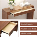 Elegant Dark Wood Grain Bar Table-50 Inches Long, a Practical Choice for Modern Homes.Dark Wood Grain Texture Sticker,Equipped With Two Drawers.Serving As A Bar Table Or A Desk.