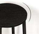 Black Bar Stool Set of 2 Counter Height With Footrest