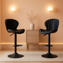 Swivel Bar Stools Set Of 3, Counter Height, Black Finish