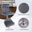Velvet Adjustable Swivel Bar Stools Dark Grey Set Of 4