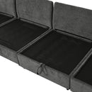 Mirod Versatile 8-Piece Modular Sofa Bed with Storage,Stylish Faux Double-Layer Cushions,Comfortable & Durable Design,Perfect for Any Living Space