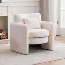 Rounded Corner Modern Chair - Suitable for many scenarios, stylish single seat for modern spaces Beige