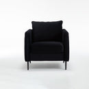 Accent Chair for Living Room, Velvet Comfy Single Sofa Chair Mid-Century Modern Armchair with 1 Pillow and Metal Legs for Bedroom Office Reading
