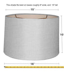16"W x 10"H Khaki Burlap Drum Shade