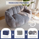 Dark Grey Floral Faux Fur Bean Bag Chair For Adults