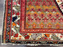 Antique Persian Malayer Rug 4x7, Tribal Senneh Carpet, Geometric, Diamond Design